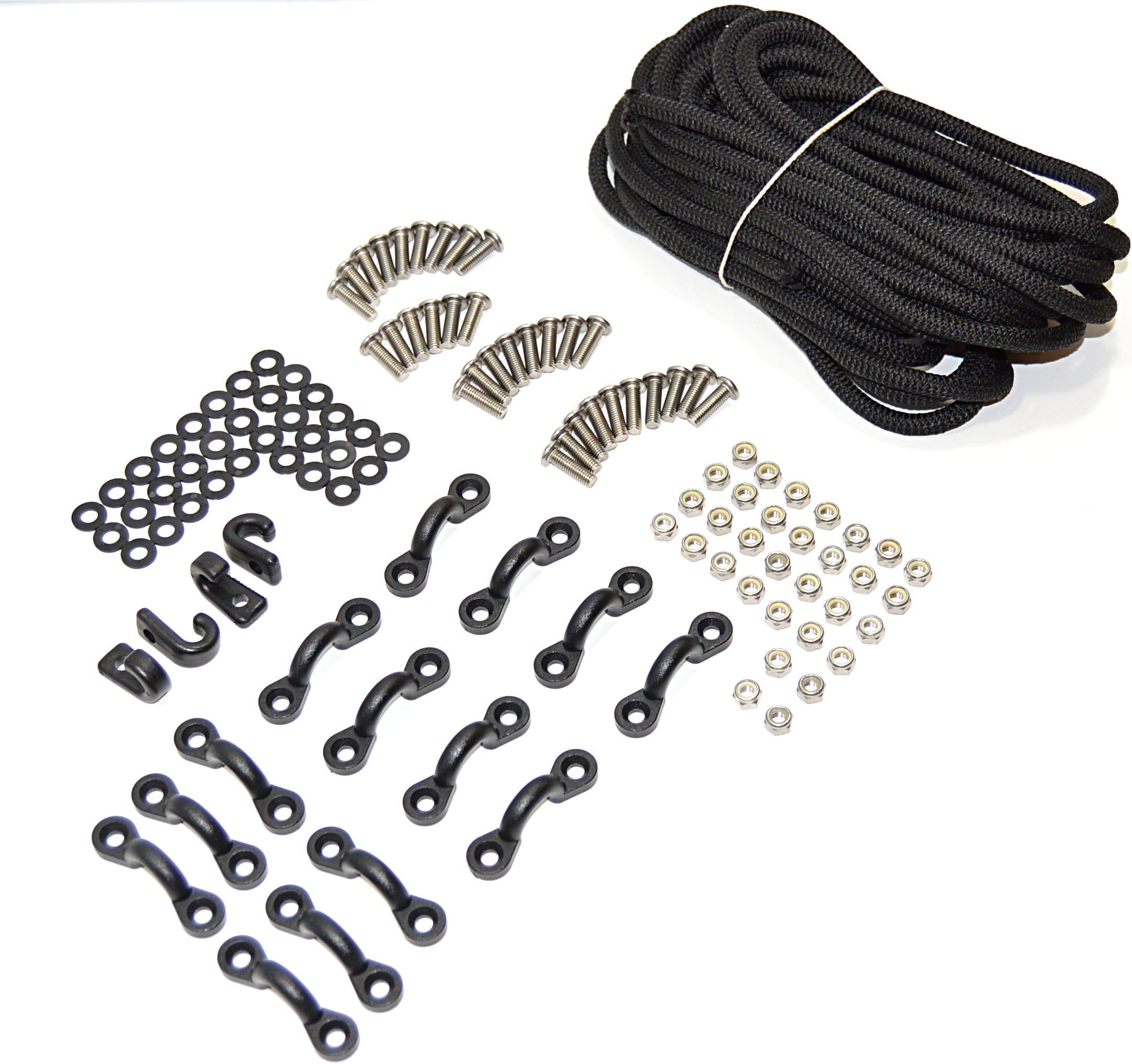 Marine Masters Expanded Deck Rigging Kit Accessory for Kayaks Canoes and Boats With Locknuts