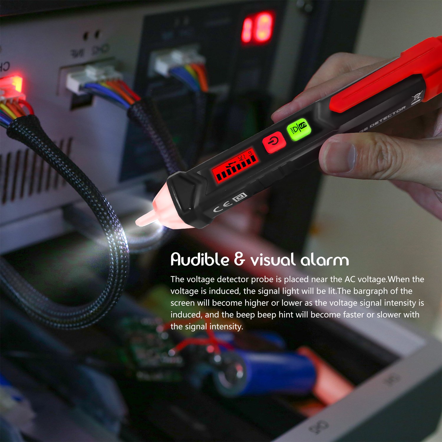 Non Contact Voltage Tester, Protmex AC Voltage Detector, Sensitivity adjustable Electrical Tools Pen Type Circuit Testers Auto Power-off Sound And LED ...