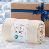 Bedsure Lightweight Cold Blanket for Summer, Bed Cooling Blanket Throw Size for Hot Sleepers, Ice Cool Essentials for Hot Nights, Breathable Thin Bedding for Teen Girls, Women, Oat Milk, 50" x 60"