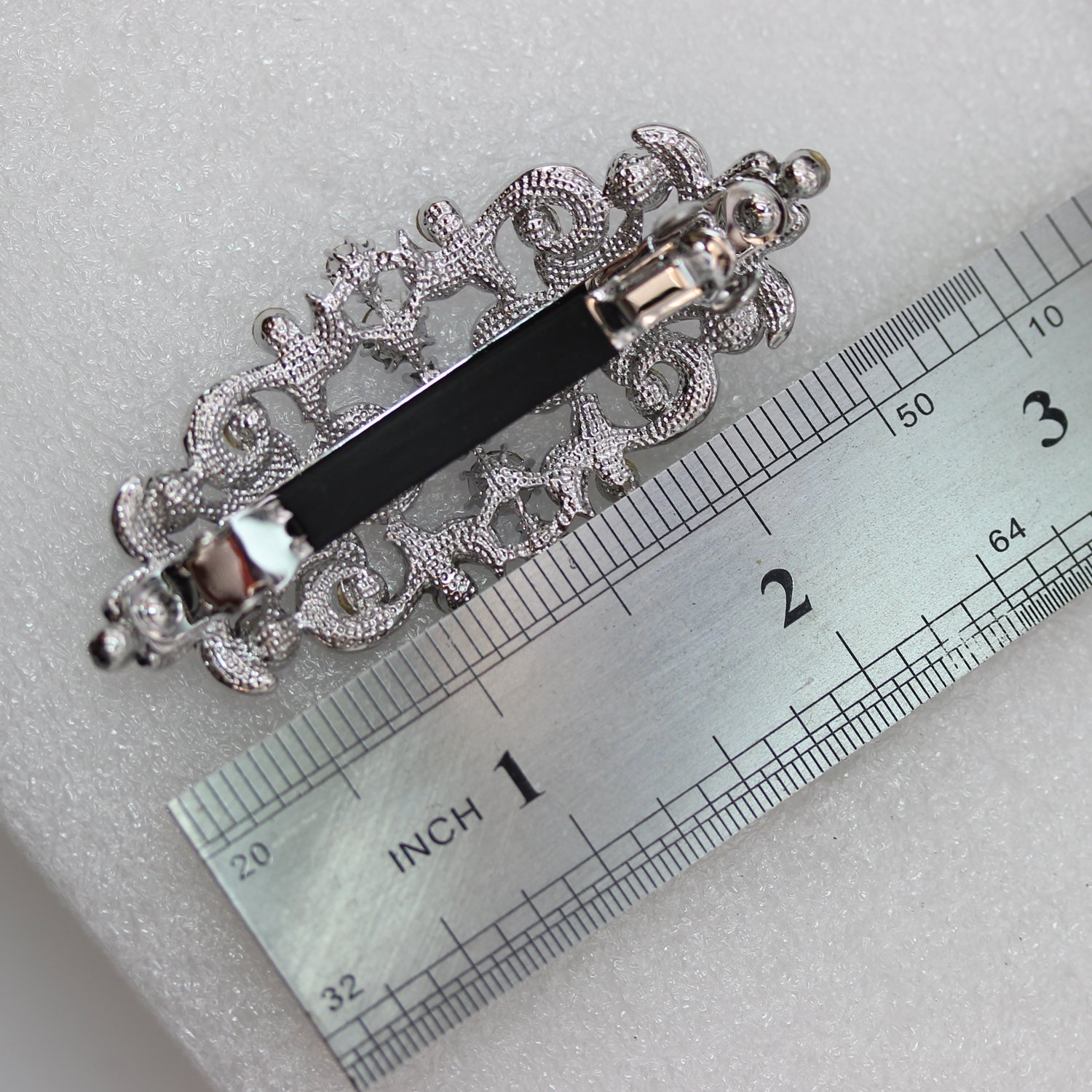 Faship Gorgeous Aqua Blue Rhinestone Crystal Floral Hair Barrette Clip : Beauty