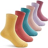 Boys Cotton Socks Kids Colorful Quarter Socks Cartoon Seamless Dress Socks Bears for Boys 6 Pack