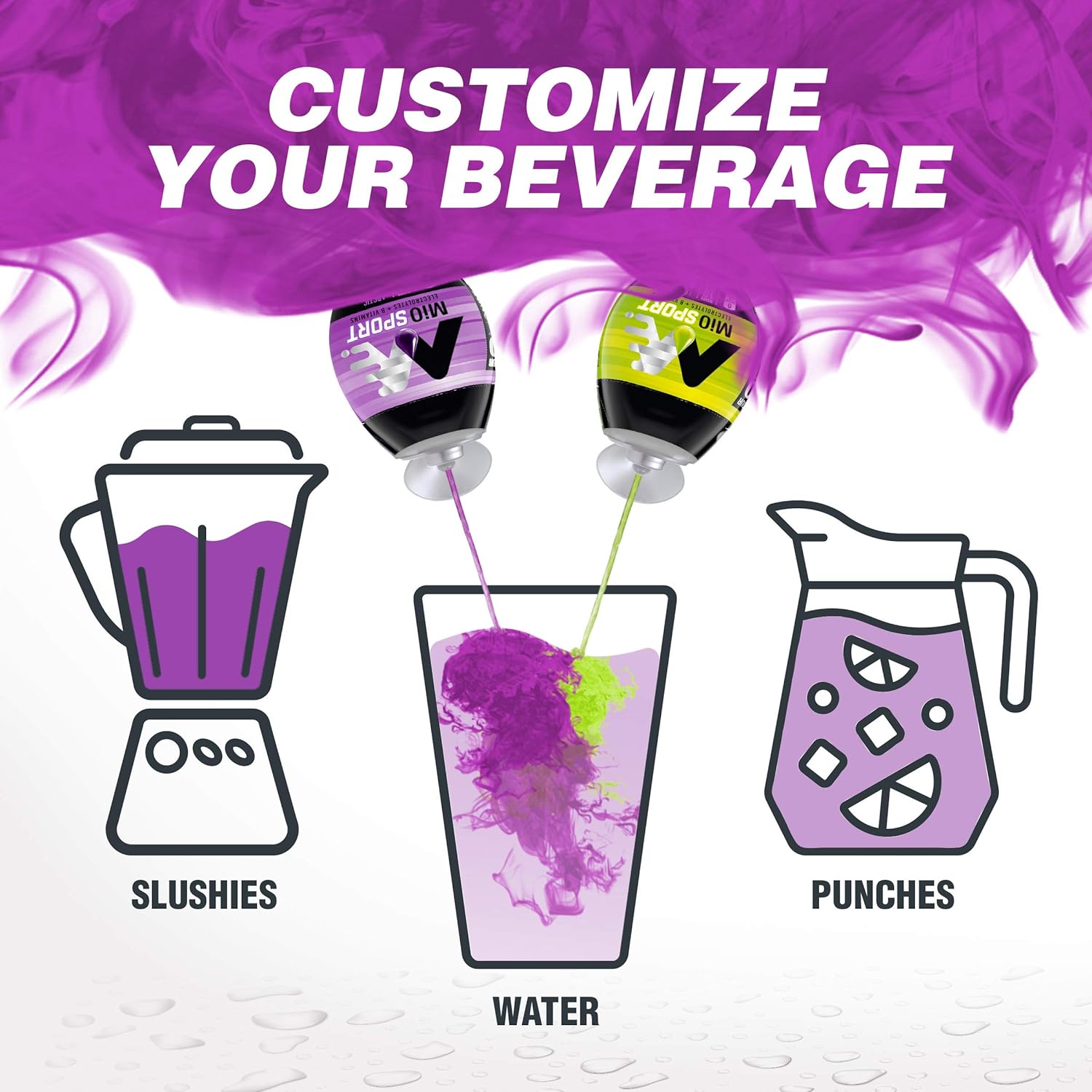 MiO Sport Arctic Grape Liquid Water Enhancer (1.62 fl oz Bottle) : Beverage Flavoring Syrup : Grocery & Gourmet Food