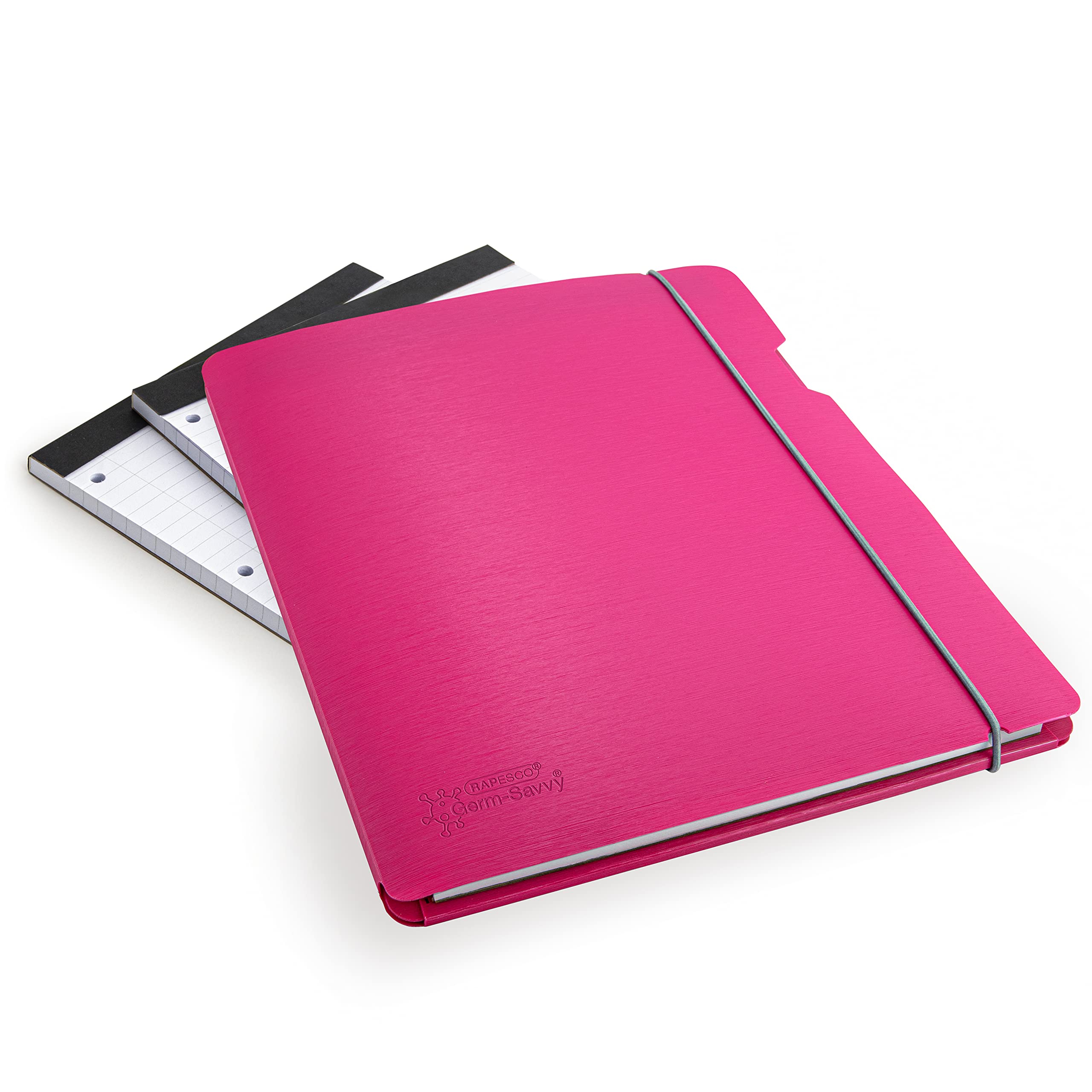 Rapesco 1686 Conference Portfolio Folder and 3 x Refill Pads with 80 Sheets, A4, Hot Pink