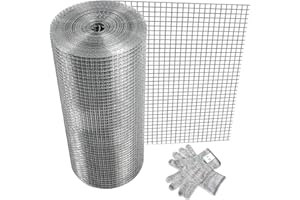 FOXIVO 1/2 inch Hardware Cloth 24 inch x 100 Ft, 19 Gauge Hot-Dip Galvanized After Welding Metal Chicken Wire Fencing, Rabbit Wire mesh Poultry Netting Cage Snake Fence