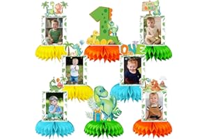 QICI One a Saurus Birthday Decorations, Dinosaur 1st Birthday Party Supplies Honeycomb Centerpiece for Table, Dinosaur First Birthday Party Decorations Boys Photo Table Centerpiece Party Supplies