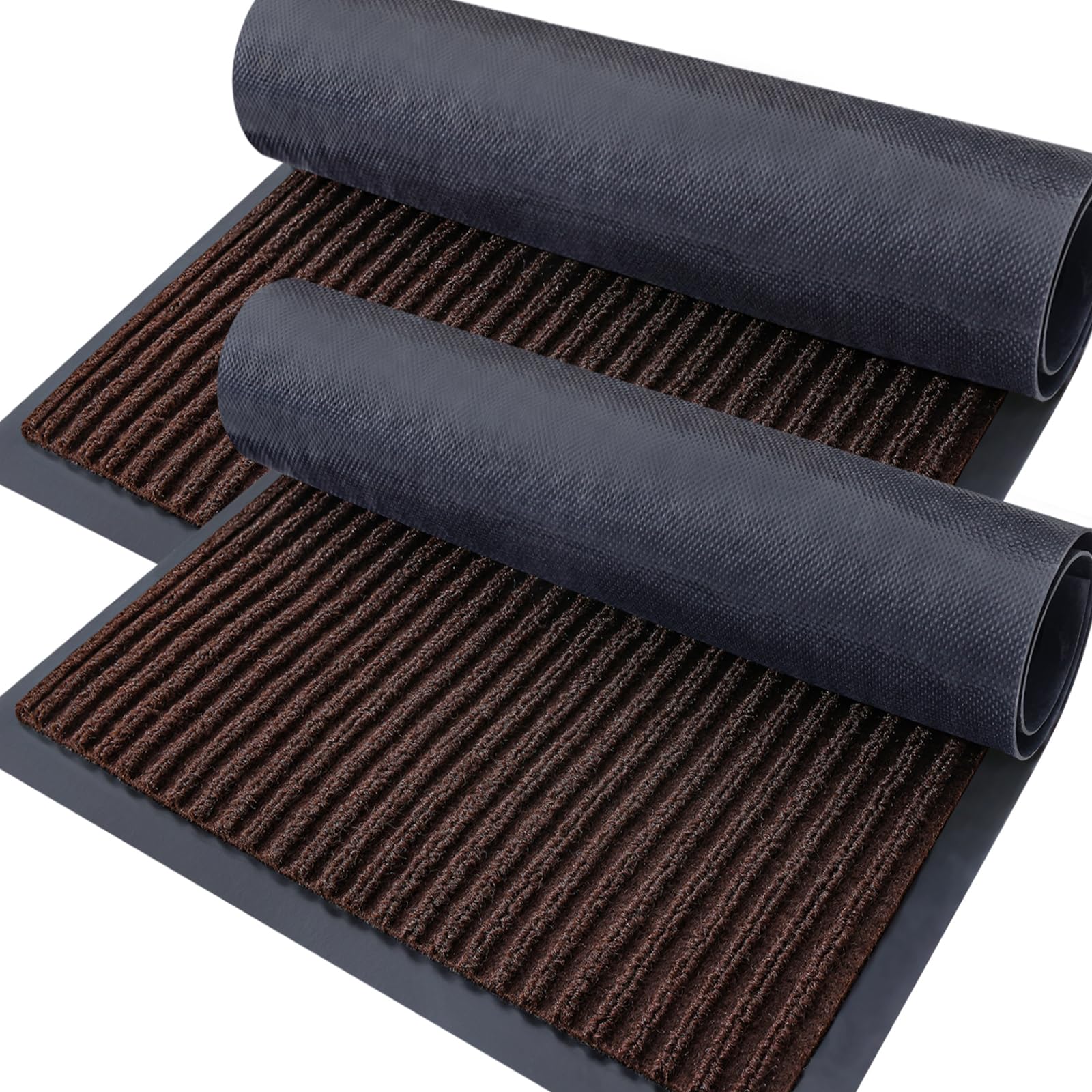 OLANLY Front Door Mat Indoor Outdoor Entrance, 2-Pack 47 x 32 Inch, Waterproof Heavy Duty Doormat, F