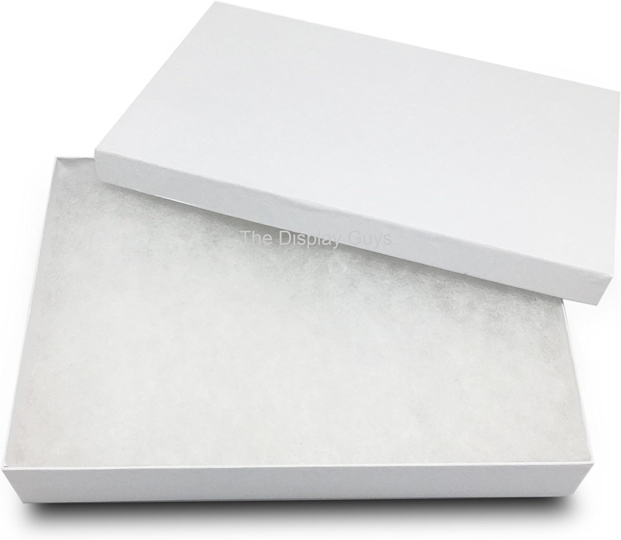 TheDisplayGuys - 100-pack - #53 Cotton Filled Cardboard Paper Jewelry Boxes - Swirl White (5.4" x 3.9" x 1.0")