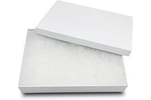 THEDISPLAYGUYS FOR YOUR MODERN LIVING TheDisplayGuys - 25-Pack #53 Kraft Paper Cardboard Gift Boxes/Jewelry Cases w. Cotton Padding & Lid - White Swirl - (5.4" x 3.9" x 1.0")