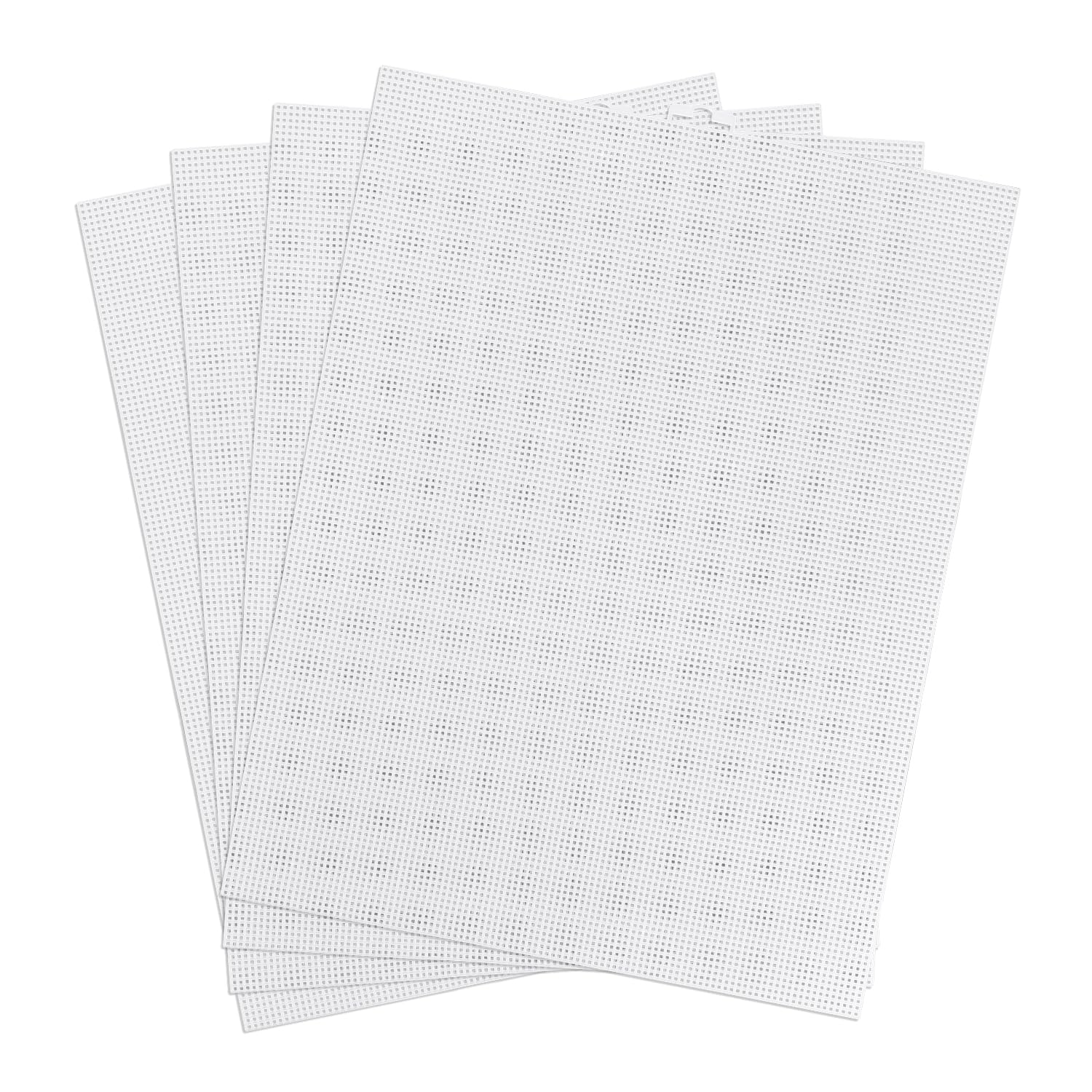 NQEUEPN 4pcs Plastic Mesh Canvas, 13.6x10.4 Inch 10 CT Plastic Mesh Canvas Sheets for Embroidery Making Cross Stitch Plastic Aida Mesh Screen for Crafts DIY Crochet Projects (White)