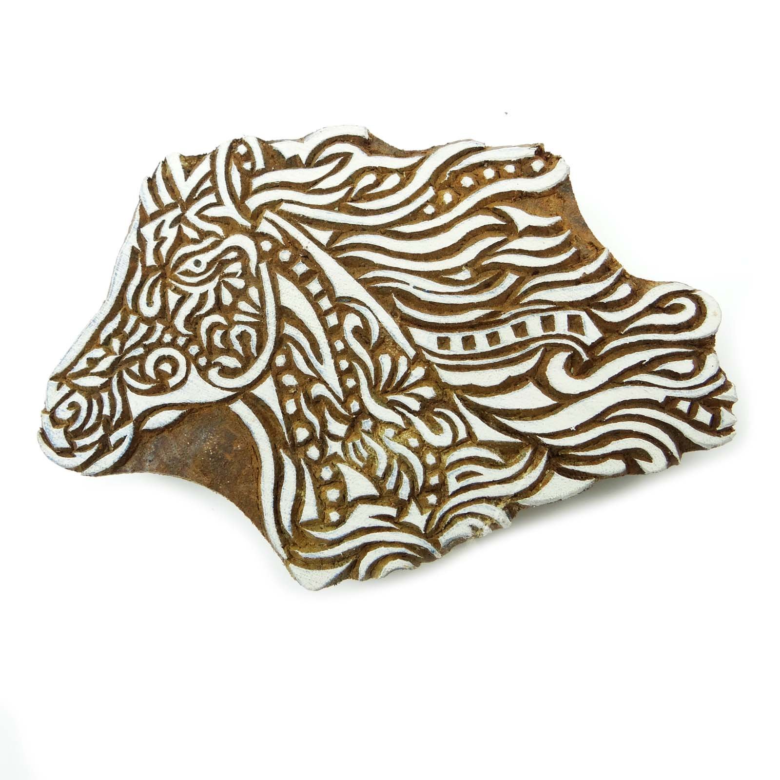 Block Print Horse Hand Carved Wood Block Art Texile Stamp Printing