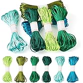 131 Yards Rattail Nylon Satin Cord 3mm Green Nylon String Trim Beading String Cord Chinese Knotting Cord for Friendship Bracelets Necklaces Jewelry Making, Tassels and Craft