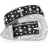 Balteus Sparkly Rhinestone Diamond Sequin Studded Belt for Men & Women - Western Cowgirl Cowboy Style