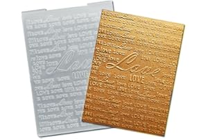 Arbuya Loves Text Words Background Plastic Embossing Folders for Card Making Valentine's Day Embossing Folder for Scrapbooking Pages Paper Crafting Clay Decoration