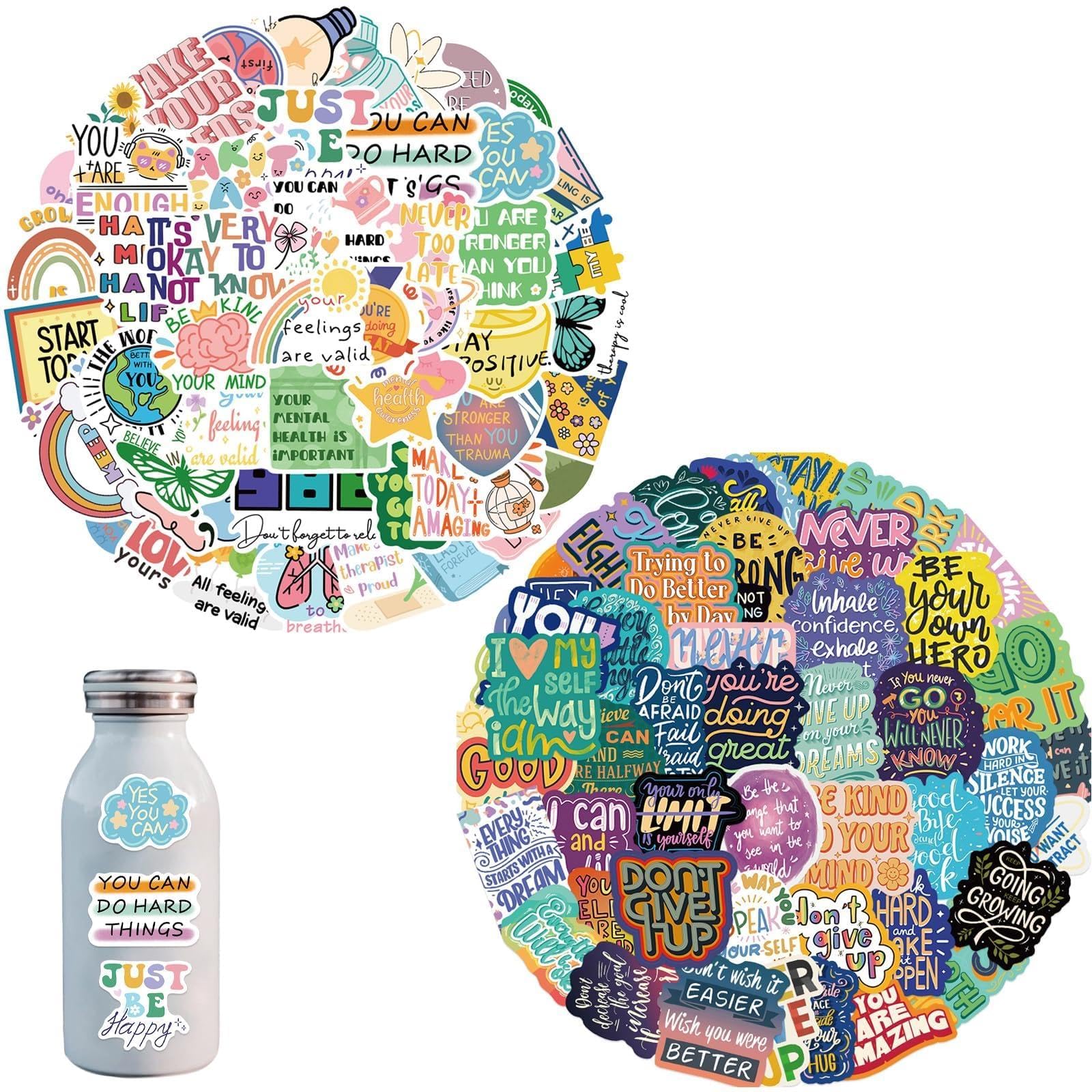 Motivational Stickers 100 PCS, Inspirational Quote Book Stickers,Waterproof Mental Health Motivational Stickers for Journal, Laptop, Water Bottle, Positive Gifts for Teens, Adults, Teachers