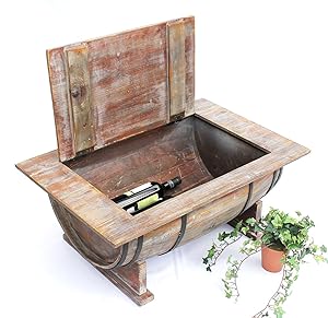 Weinfasstisch mit Platz für Weinflaschen