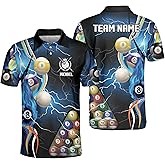 SHAANT Personalized Billiards Jerseys, Billiard Pool Shirt for Men, 8 Ball Pool Shirt, Billiards Gift for Team Player