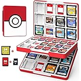 MoKo 60 Game Card Case for Nintendo Switch 2 / Switch OLED / 3DS / 3DSXL, Portable Storage Holder Case for 60 Switch 2 Game Cartridges & 24 3DS Card & 36 Micro SD Cards, Red Ball