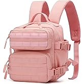 ONE WVW PIN Mini Tactical Backpack for Women, Small Gym Backpack 9L Molle Bag for Woman of Travel, Camping Hiking Sports Running(Pink)
