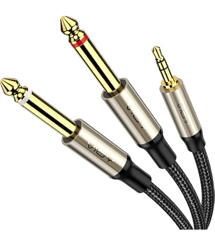 J&D Câble De 3,5 Mm Vers 2 X 3,5 Mm, Coque En Cuivre Plaqué