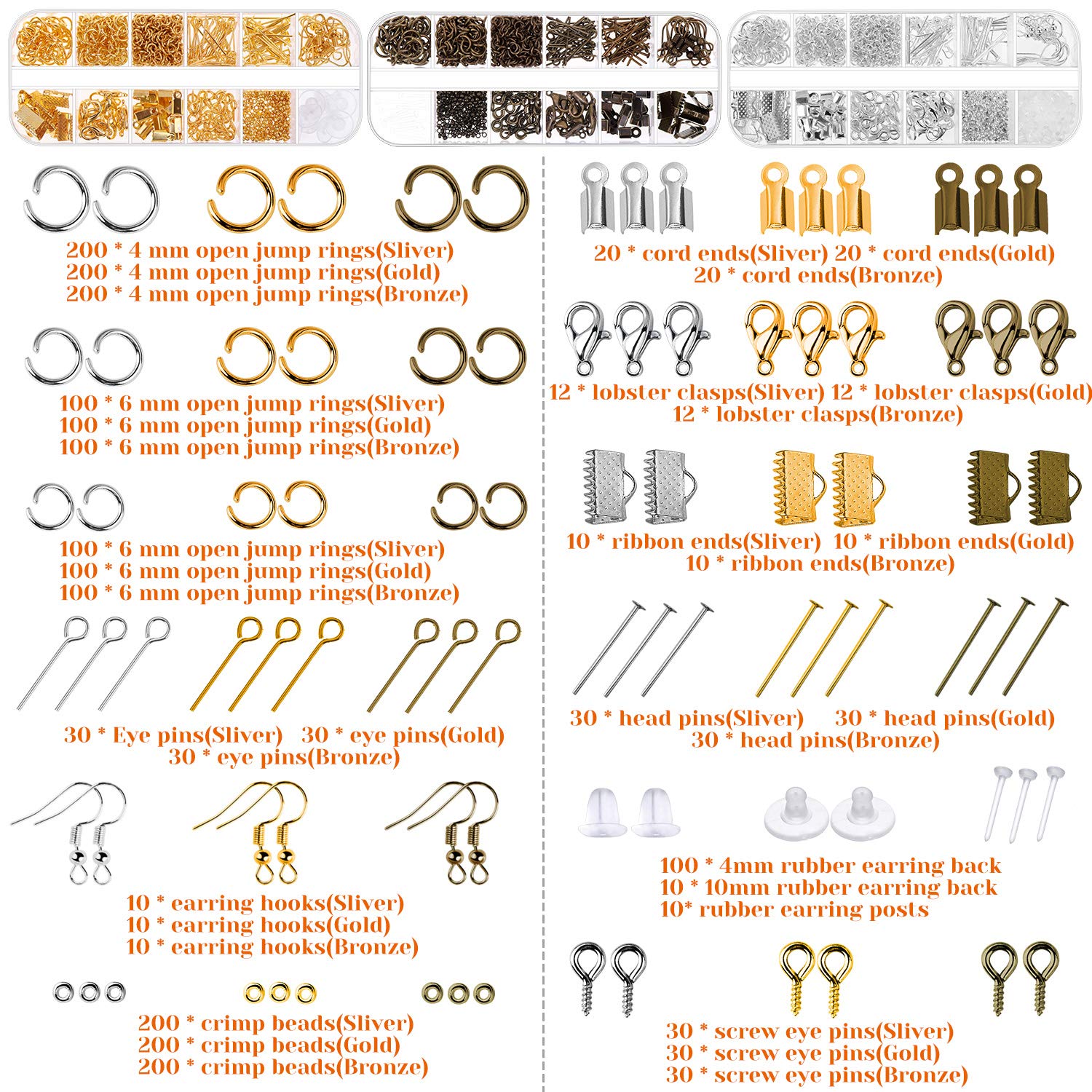PAXCOO Jewelry Making Supplies Kit, Jewelry Making Kit with Jewelry Making Tools, Jewelry Wires and Jewelry Findings for Jewelry Making, Repair and Beading