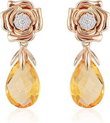 Jewelili Enchanted Disney Fine Jewelry 14k White and Rose ERO1839