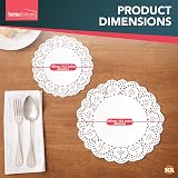 SOL Round Paper Doilies 8.5in 6.5in White Lace 150 Pack Garden Party view 2