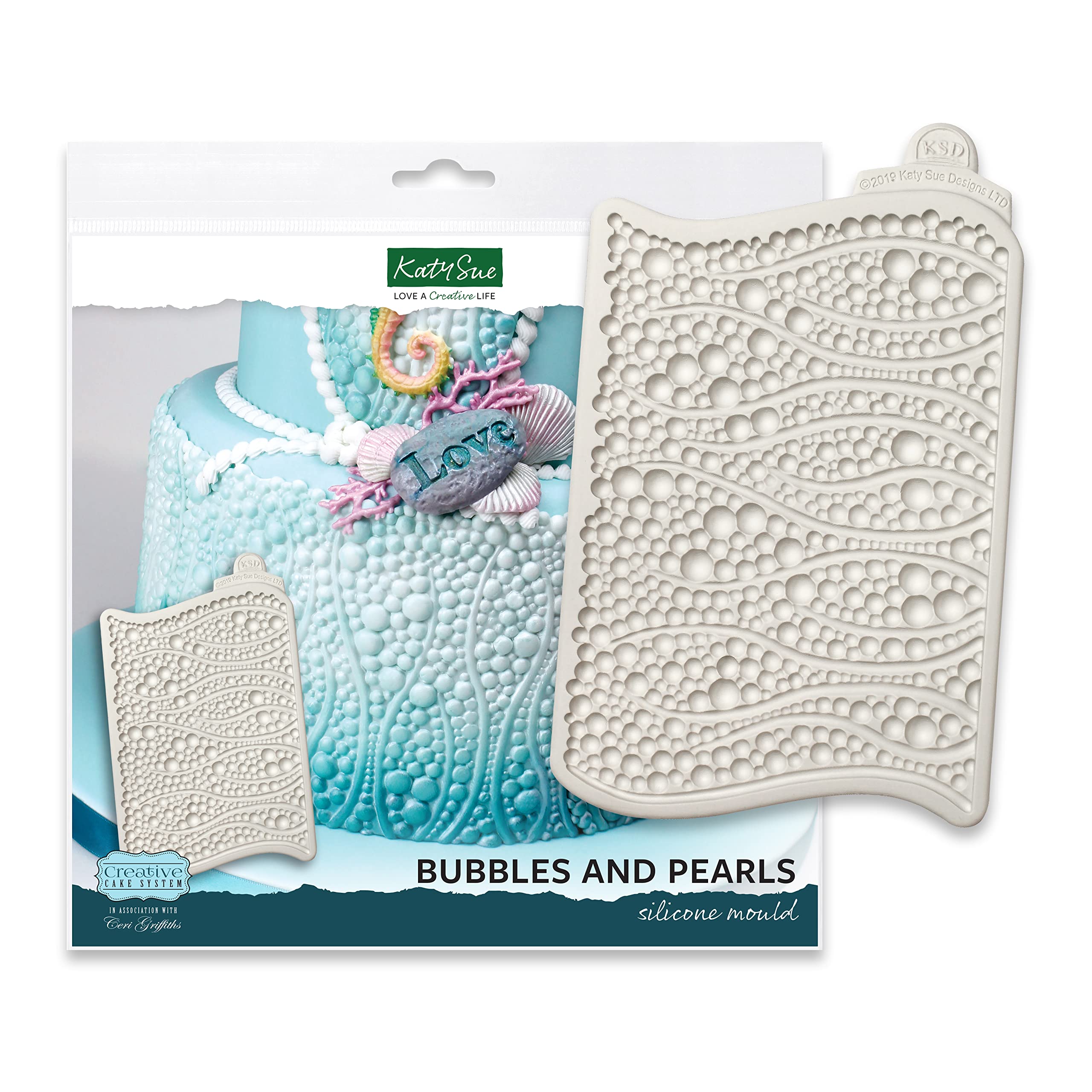 Katy Sue Bubbles and Pearls Silicone Cake Decorating Mould (from the Ceri Griffiths Creative Cake System)