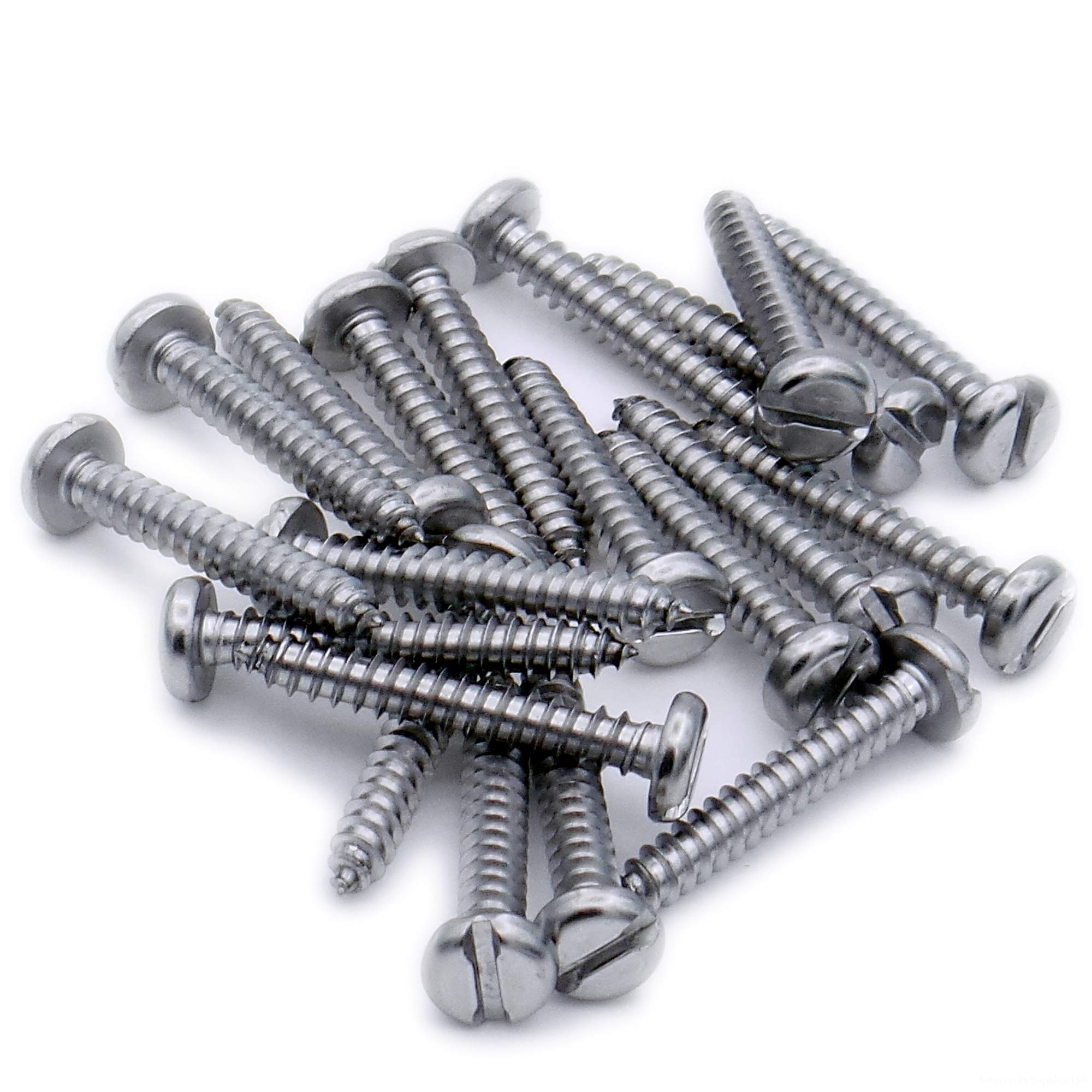 No.8 x 0.875 (4.2mm x 22mm) Slot Pan Self-Tapping Screw - Stainless Steel (A2) (Pack of 20)