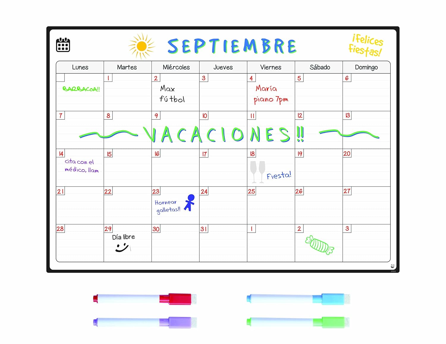 SmartPanda Calendario Magnético para Nevera Una Manera Perfecta de Organizarse Ideal Planificador