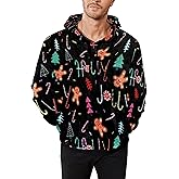 Runcati Mens Ugly Christmas Sweatshirt Fuzzy Sherpa Long Sleeve Hoodie Printed Kangroo Pocket Soft Pullover Tops