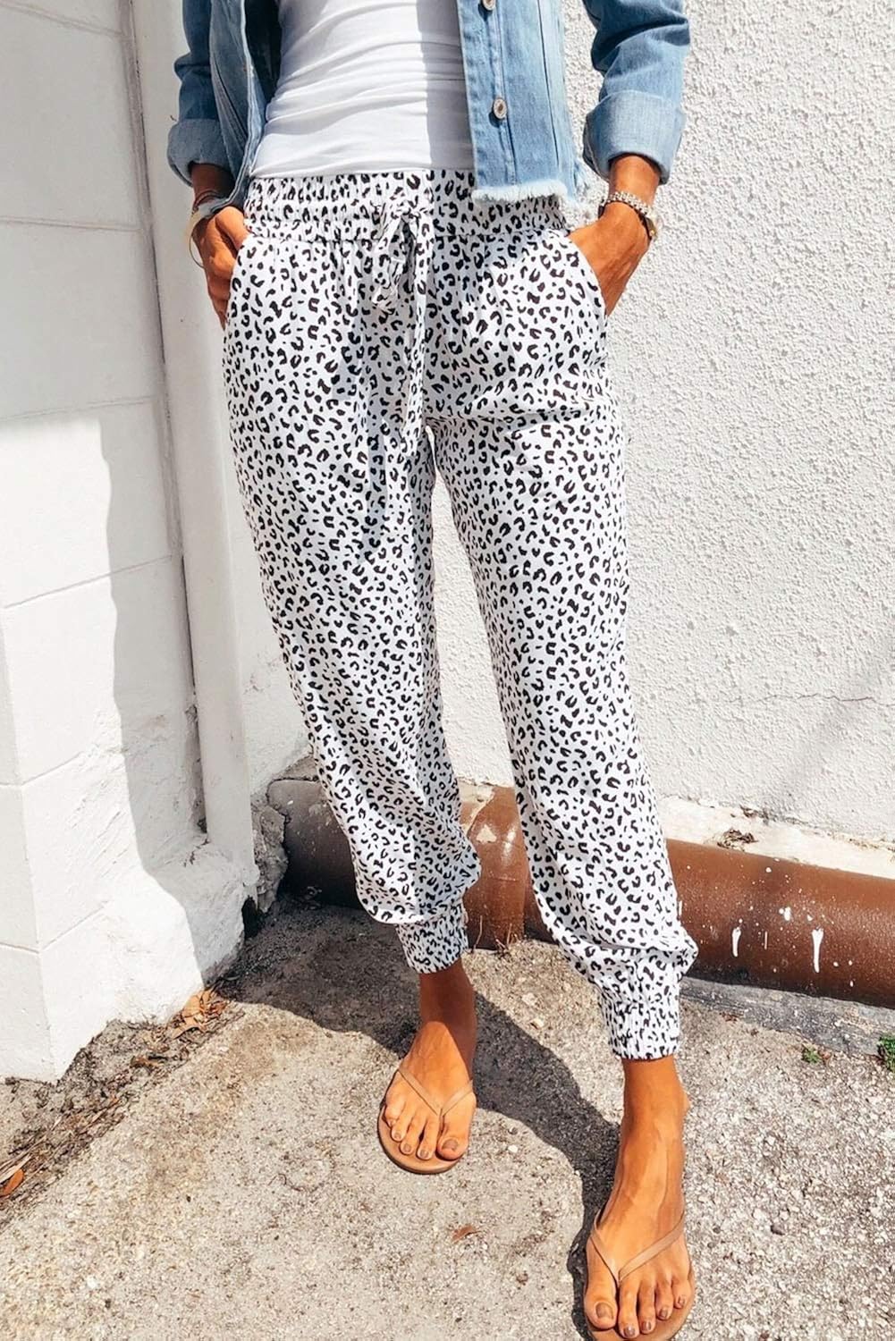 Shawhuwa Womens Pants Jogger Sweatpants Casual Loose Drawstring Waist Jogging Pants with Pockets: Clothing