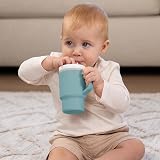 Infantino My 1st Tumbler 9 oz Moody Blue Leak-Resistant Straw Handle view 2