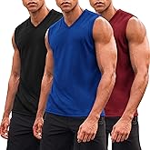 COOFANDY Men's 3 Pack Workout Tank Tops Gym Sleeveless Shirts V Neck Bodybuilding Muscle Tee Shirt