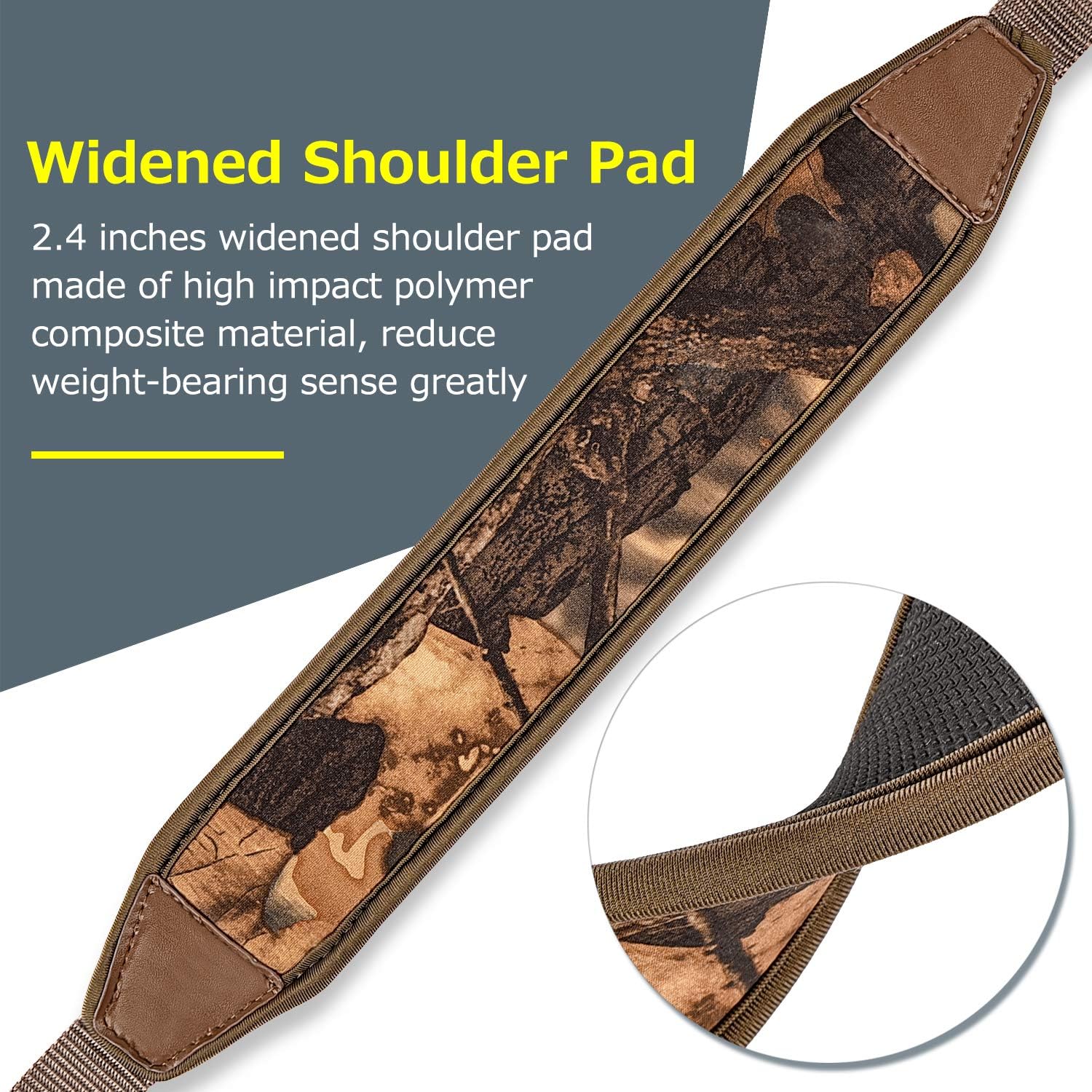 EZshoot 2 Point Rifle Sling with Swivels, Anti-Slip Shoulder Padded Strap, Length Adjustable Gun Sling for Outdoors Khaki : Sports & Outdoors