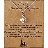 YEETONDA to My Beautiful Daughter Necklace, 2025 College High School Graduation Gifts for Her, Birthday Wedding Gifts for Daughter, Silver Sunflower Heart Freshwater Pearl Necklace