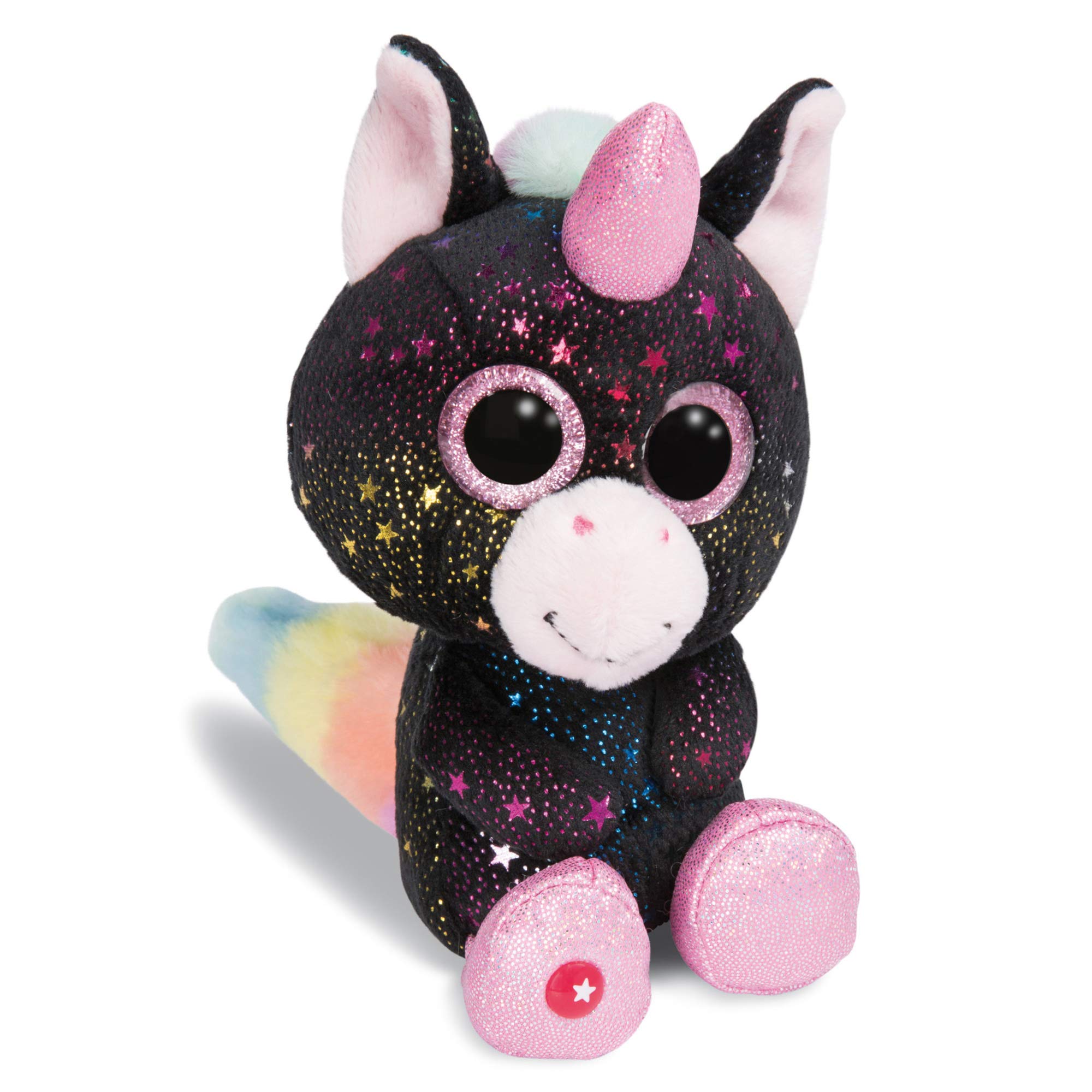 Nici 46316 galaxy Cuddy Soft Toy Glubschis Unicorn Vita-Mi 15cm, Black/Multi-Coloured Polka Dots