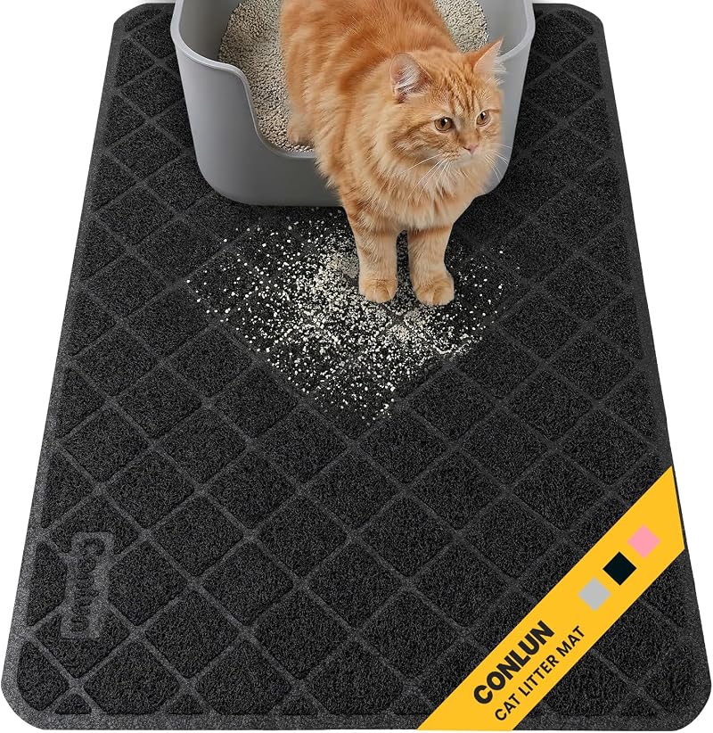 Conlun Cat Litter Mat 89 x 58 cm PVC Grid Mesh Trapping Litter Box Mat