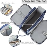 Elviros Water-Resistant PU Leather Toiletry Bag Men Large Shaving Dopp Kit Blue view 2