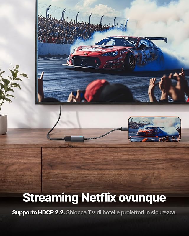 Adattatore USB C a HDMI, Certificato HDMI Ufficiale 4K@60Hz