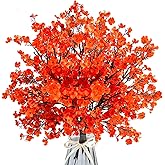 MATSTYL Babys Breath Artificial Flowers 8 Bundles Orange Real Touch UV Resistant Fake Flowers Silk Faux Flowers for Vase Home Office Wedding DIY Floral Indoor Outdoor Centerpiece Table Decoration