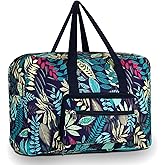 F.FETIVIN Weekender Bag Carry On Travel Duffle Medium Overnight Bag for Women (Blue Leaf)