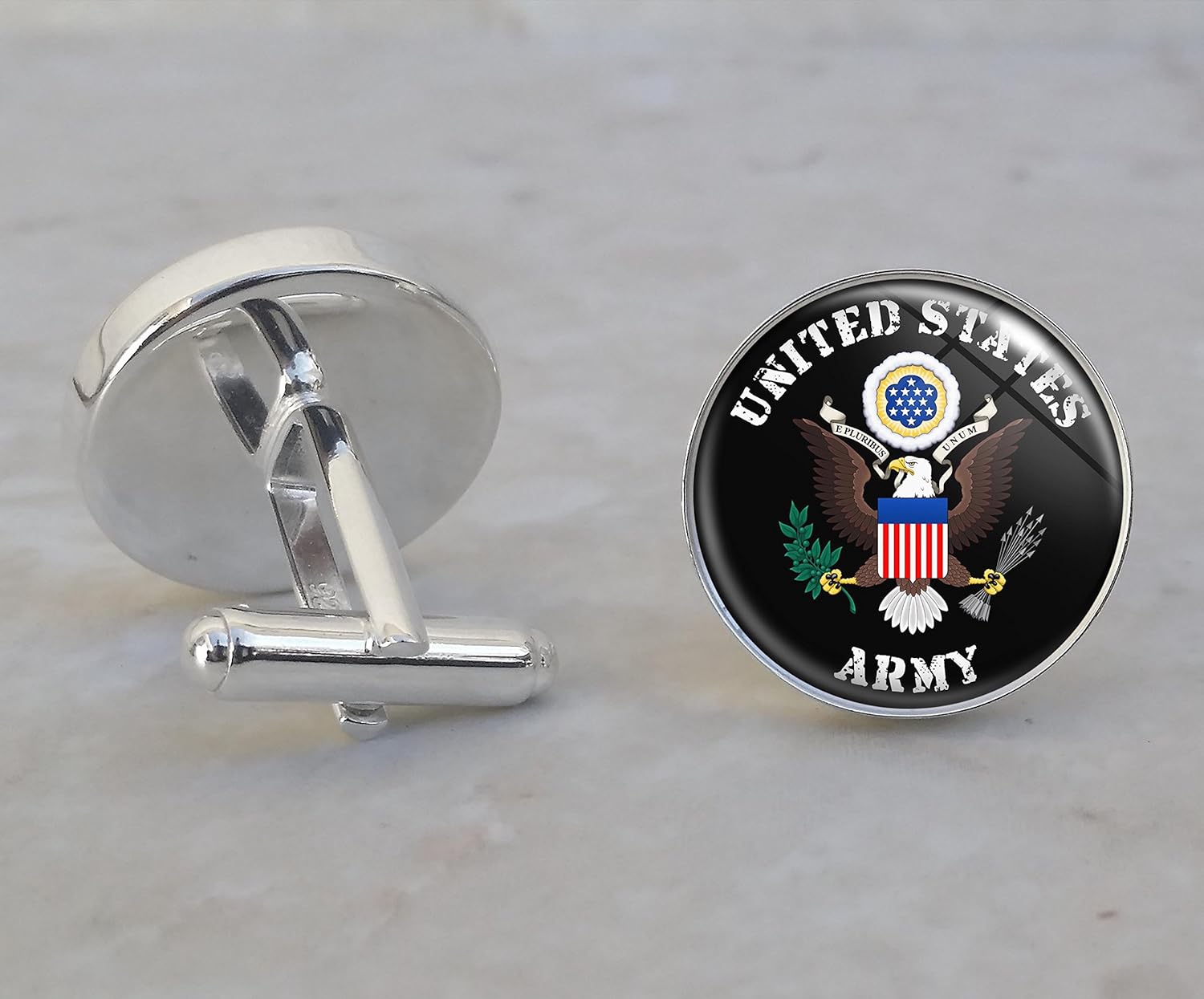 United States Army Sterling Silver Cufflinks Handmade