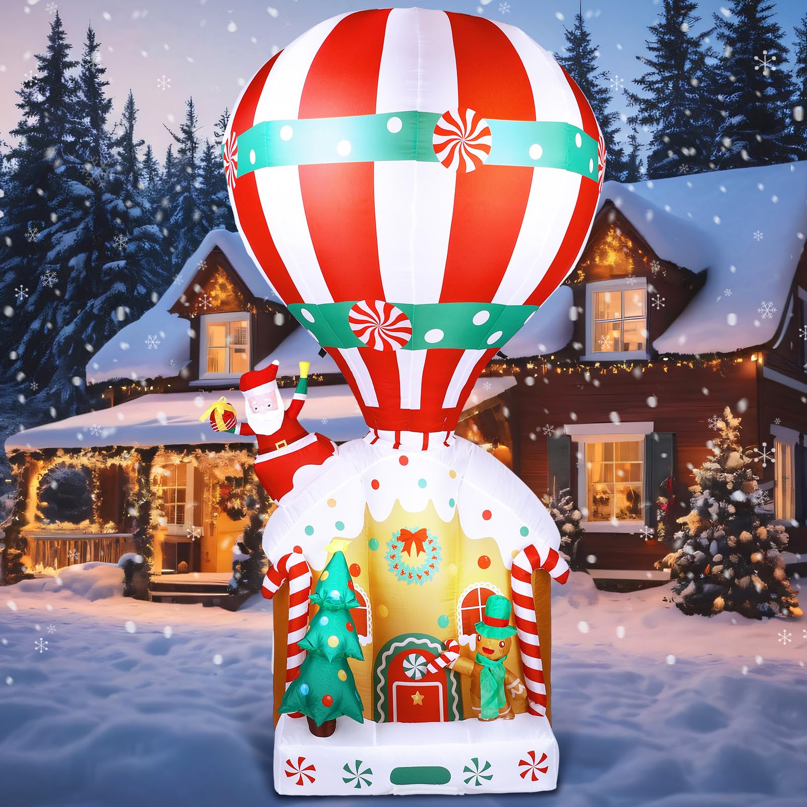 Gingerbread Man With Gift Boxes And Peppermint Candy Cane Outline Line Art Doodle Cartoon Illustration Winter Christmas Theme 256687129