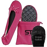 Silky Toes Women’s Foldable Ballet Flats - Portable Roll-Up Slippers for Purse, Travel, or Events - Comfortable Ballerina Shoes