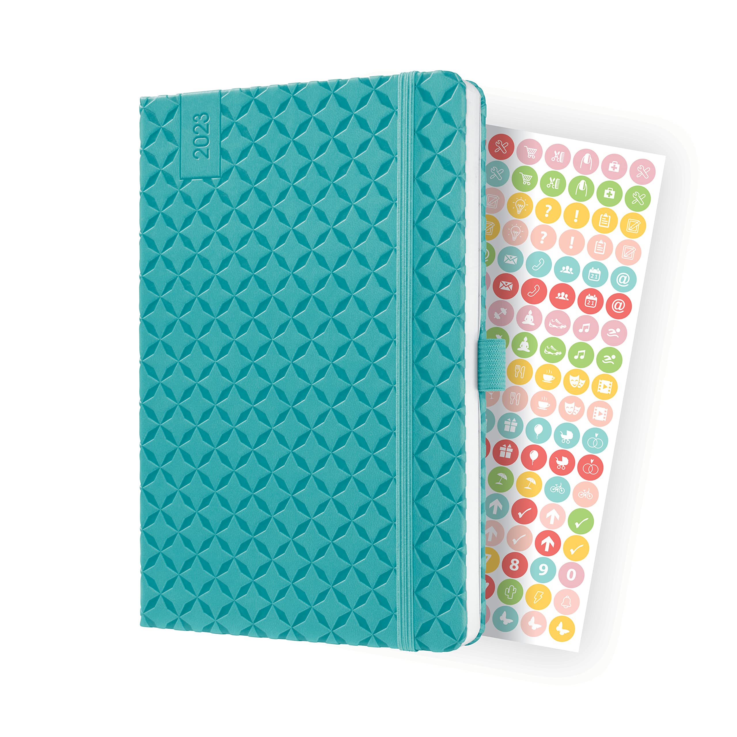 SIGEL J3103 Jolie Weekly diary 2023 - hardcover - 13,5 x 20,3 cm - 174 pages - petrol