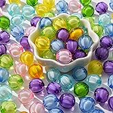 BERMRO 16mm Acrylic Beads 100pcs Pumpkin Bead Bubblegum Color Beads for for Bracelet Necklace Earring Jewelry Making (Pumpkin)