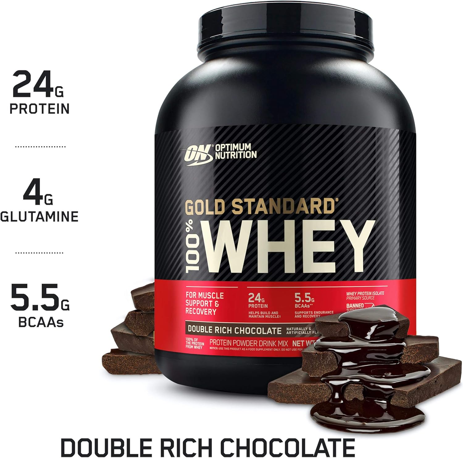 Optimum Nutrition Gold Standard 100% Whey Protein Powder, Double Rich Chocolate, 5 Pound (Packaging May Vary): Health & Personal Care