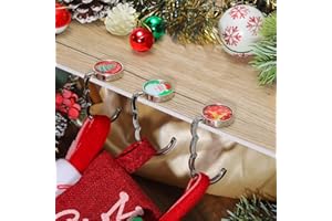 COTOPHER Christmas Stocking Holders for Mantle Set of 3, Non-Slip Handbag Hook Holder Bag Hanger, Fireplace Stocking Hooks for Mantel Santa Claus Xmas Decoration Party Decor Silver Flat Weighted