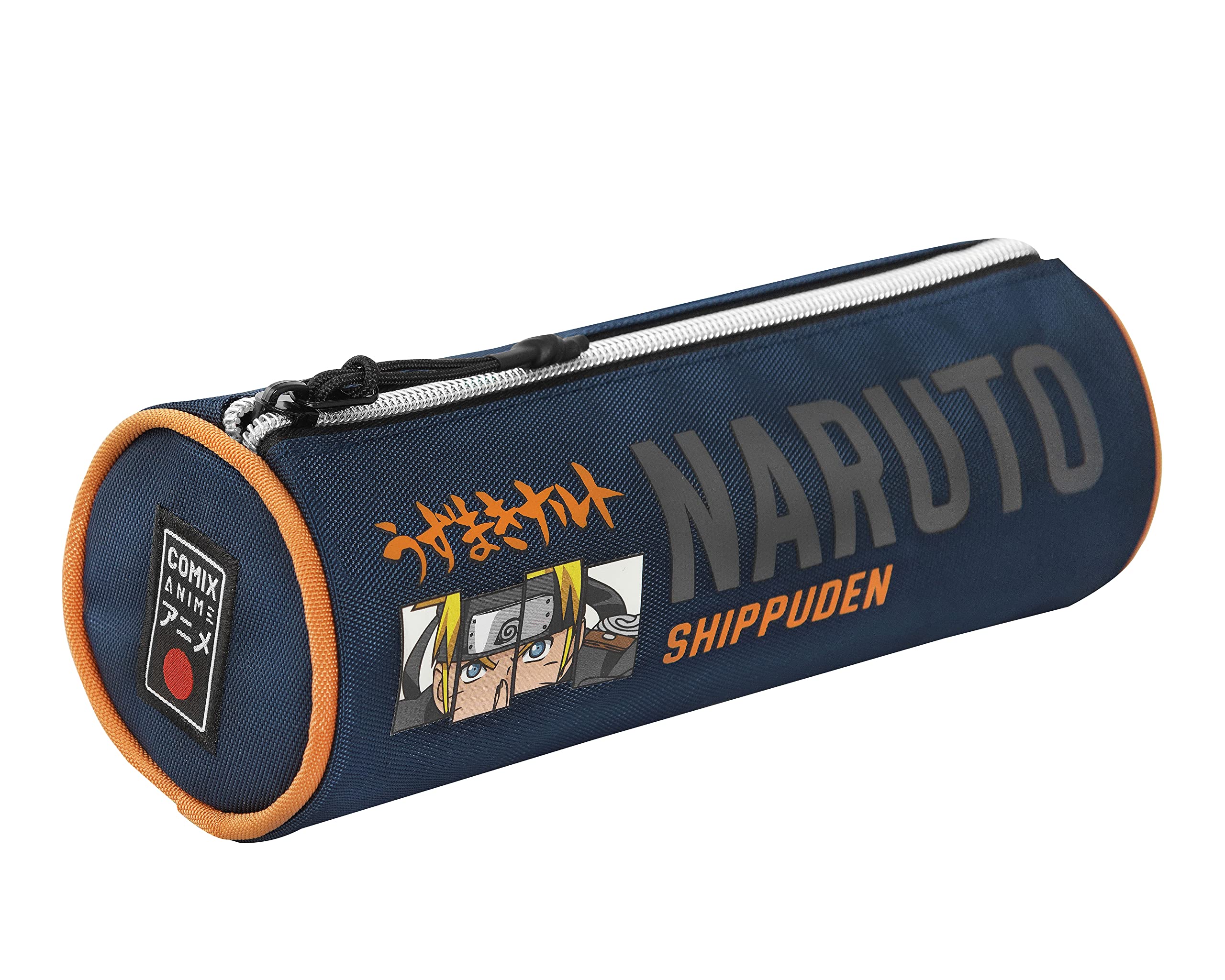 COMIX - Animals Line, Naruto Shippuden School Case, Tombolino Case, Ideal for Storing Stationery, with Internal Divider with Elastic Loops and Zip Closure, 22 x 8 H x 8 cm