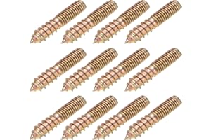 YELARXI M8 Hanger Bolts, 1.6"(40mm) Length Double Headed Bolts Self-Tapping 8mm Screw Wood Dowel Screw Bolt Furniture Accesso